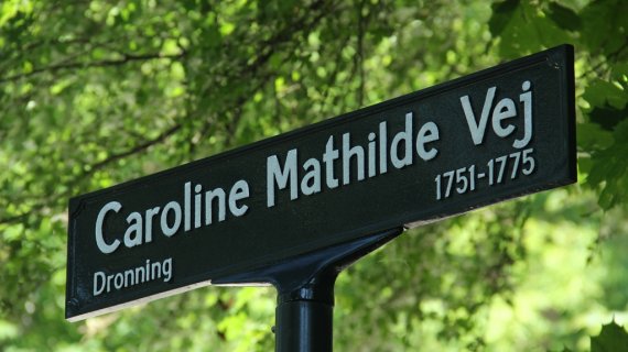 skilt med Caroline Mathilde Vej