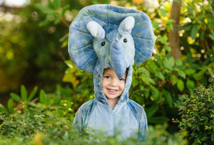 Barn klædt som elefant