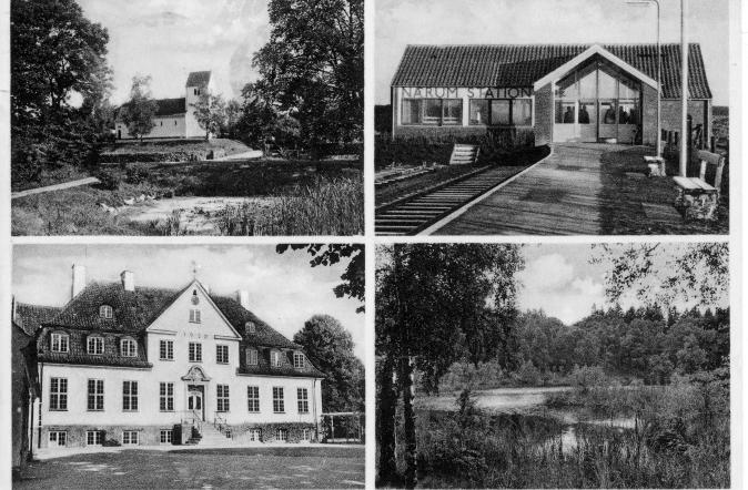  Nærum Station, Nærum Kirke, Nærum Bibliotek, 'Bøllemosen' mellem Skodsborg og Nærum. Kirkeåsen