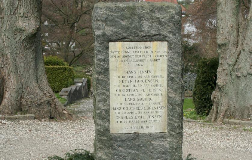 Faldne i krigen 1864, monument, Søllerød Kirkegård